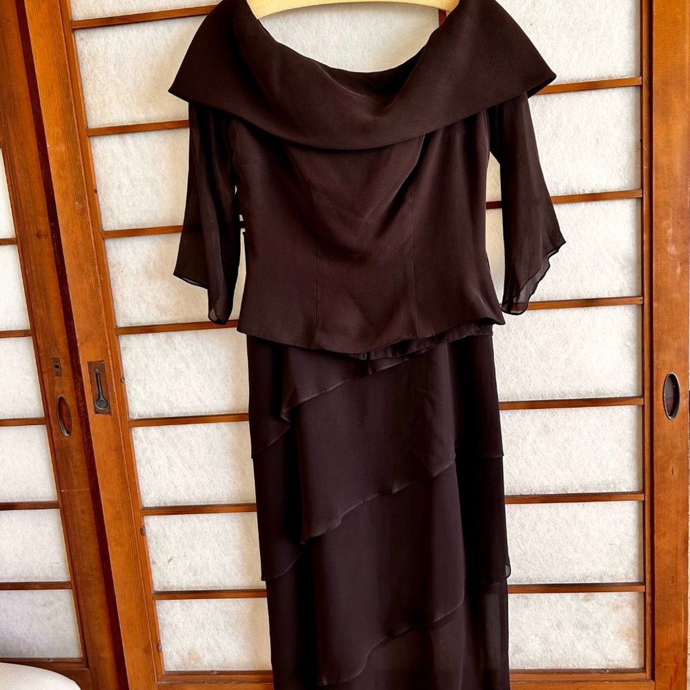 CHETTA B by Sherrie Bloom and Peter Noviello 100% silk cocktail 2 pc dress 4P
